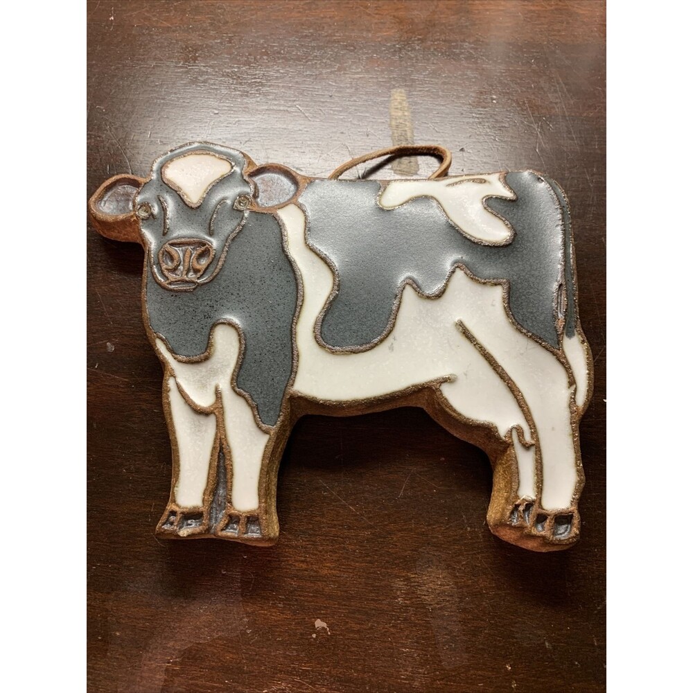 Victoria Littlejohn Ceramics Black And White Cow Trivet/wall Hanging